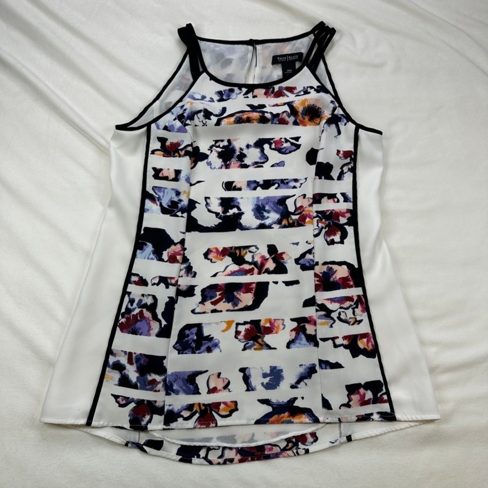 White House Black Market Floral Sleeveless Top Blouse‎ XXS